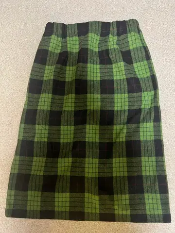 펠리시모 그린 체크 스커트 빅 사이즈