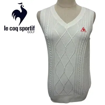 르꼬끄 스포르티브 여성용 V넥 베스트 니트 미사용 새상품 화이트
