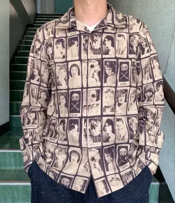 ( 미사용품 ) GANGSTERVILLE 오픈 카라 셔츠 올 패턴 셔츠