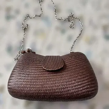 브라운 뜨개질 숄더백