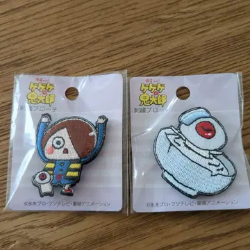 미사용 새상품  게게게의 키타로 자수 브로치 와펜