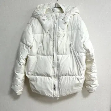 ZARA 남성용 화이트 다운 자켓 후드 부착