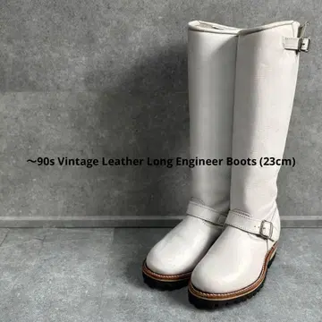 ~90s 빈티지 롱 엔지니어 부츠 23cm 화이트