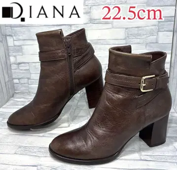 새상품급 DIANA 다이애나 숏부츠 천연 가죽 브라운 22.5cm