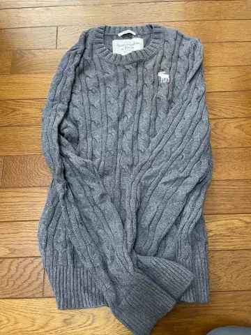 Abercrombie & Fitch 케이블 니트 스웨터 XL 그레이