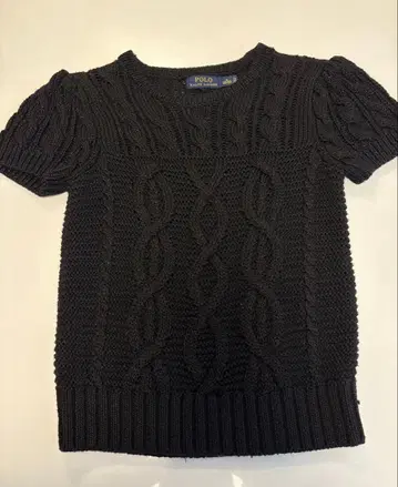 POLO 랄프 로렌 케이블 짜임 반팔 니트 M
