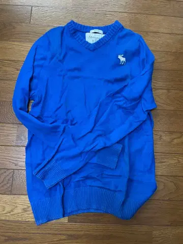 Abercrombie & Fitch V넥 스웨터 XL 파랑
