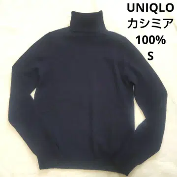 유니클로 S 캐시미어 터틀넥 스웨터 니트 네이비