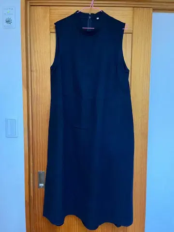 MUJI 네이비 슬리브리스 무릎 기장 원피스 XL