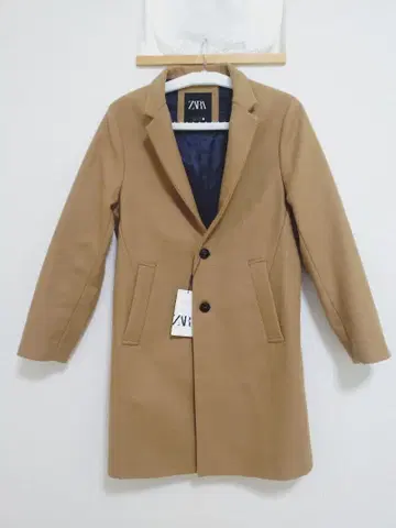 카멜 싱글 버튼 체스터 코트 S 사이즈