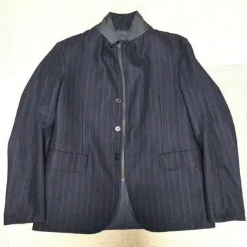 네이비 스트라이프 테일러드 리버서블 자켓