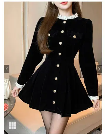 프릴 칼라 골드 버튼 코트[ks177]