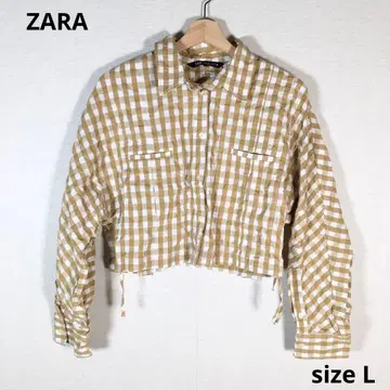 상태 좋음 ZARA 자라 상의 셔츠 긴팔 숏 기장 L 여성용