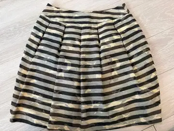 SABENA 스트라이프 플레어 스커트 무릎 기장