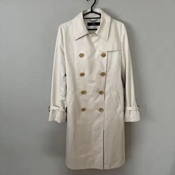 INED 이네드 아이보리 얇은 소재 트렌치코트 롱