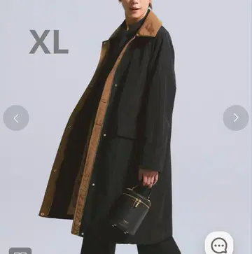 두클라쎄 매지컬 써모 배색 스텐카라 코트 블랙 사이즈 XL