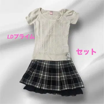 LD 프라임 상하의 셋업 니트&스커트 체크튤 겨울 데이트