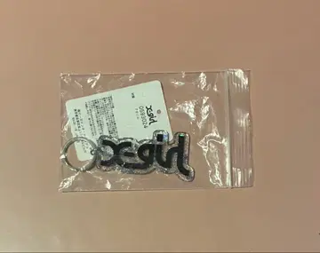 X-girl 엑스걸 키링 로고 글리터 블랙 미사용