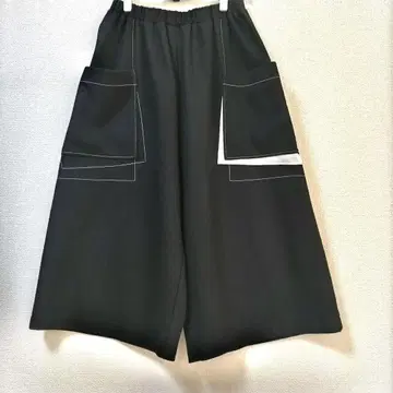 CRESCENT 와이드 팬츠 울/블랙