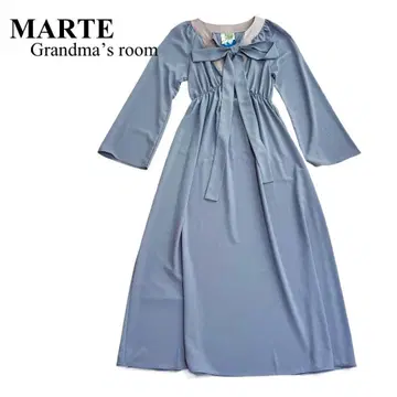 MARTE 그레이 롱 원피스 리본 포함
