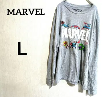 MARVEL 그레이 롱 슬리브 긴팔 T셔츠 [ L ]