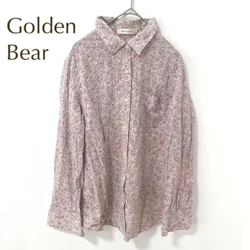 골든 베어 꽃무늬 셔츠 긴팔 코튼 L 루즈핏 올 패턴 겉옷