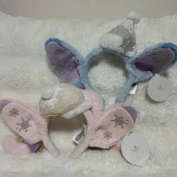 상하이 디즈니랜드 크리스마스 겨울 스티치 엔젤 머리띠 새상품