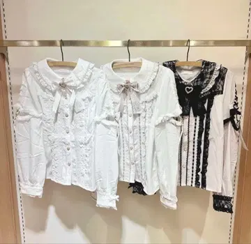 lizlisa 프릴 장식 화이트 셔츠