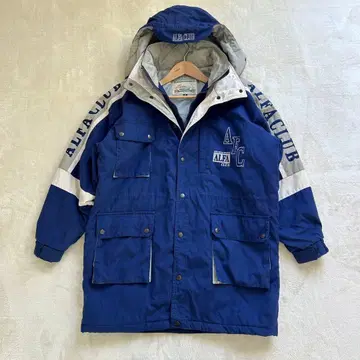 90s ALFA CLUB 충전솜 나일론 후드티 빅 실루엣 아카이브
