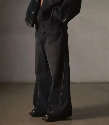 grancy 지퍼 디자인 데님 팬츠 블랙 S 그랑시