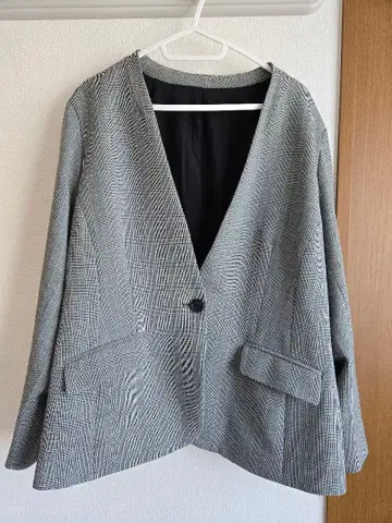 그레이 체크 무늬 수트 상의(3L) 하의(LL)