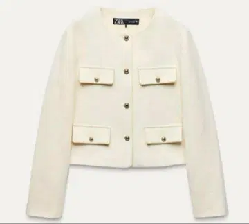 ZARA 노카라 자켓 XS 화이트 에크루