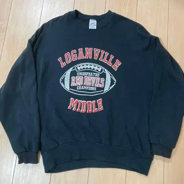 JERZEES USA 90s 블랙 빈티지 칼리지 맨투맨 XL