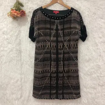 Rene Derhy 르네 데리 올 패턴 튜닉 원피스 [ S ] 반팔