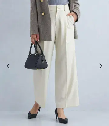 유나이티드 애로우즈 그린라벨 와이드 팬츠 화이트 38