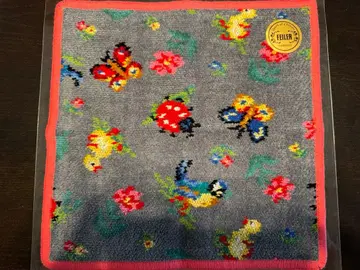 페이러 하이디 그레이 핑크헴 타월 손수건