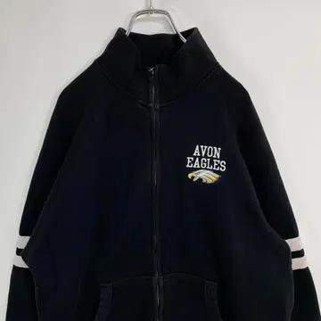 풀 집업 자수 트레이닝복 맨투맨 구제 의류 블랙 XL 정도