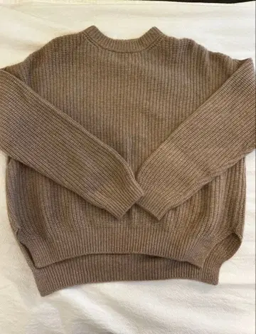 TOUJOURS (투주) 리브 스티치 크루넥 빅 풀오버