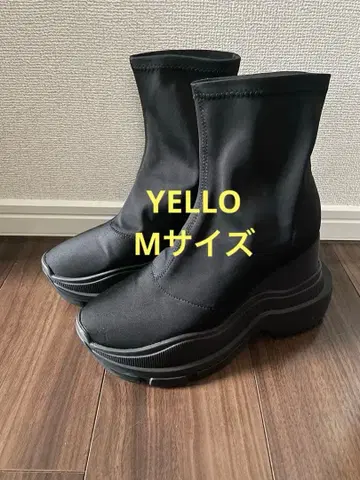YELLO 스트레치 더블 스니커즈 숏부츠 블랙 M 사이즈