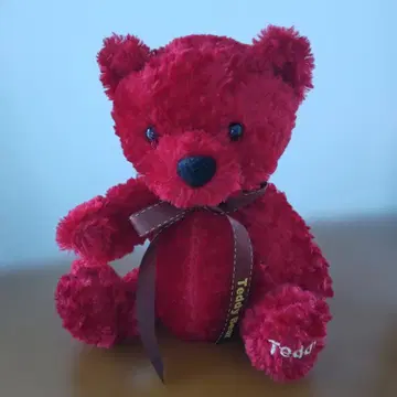 빨간색 곰 모양 봉제 인형