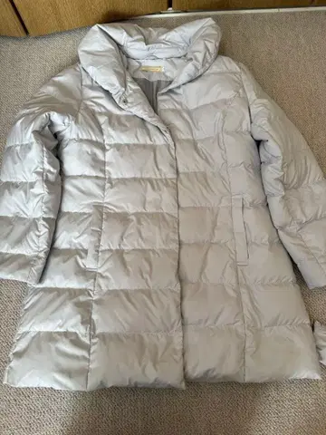 라이트 그레이 롱 다운 자켓