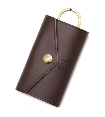 일비종떼 가죽 키케이스 브라운 4연 키링 포함