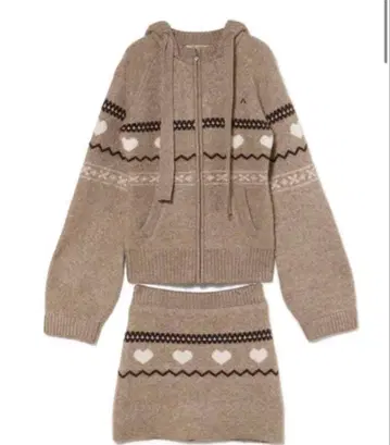 andmary Heart knit set up beige