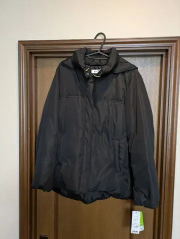 XL 블랙 후드 부착 다운 자켓