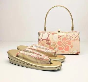 조리백 세트 후리소데용 오비지 골드 매실 프리 사이즈 w5-4