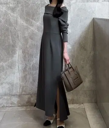 JUNOAH 오프숄더풍 머메이드 원피스 S