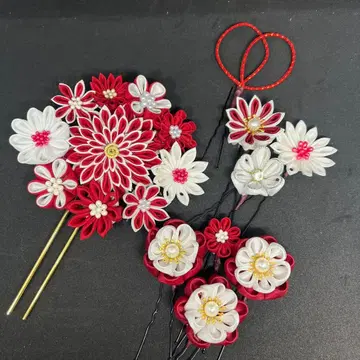 츠마미세이잔 머리 장식 순수 실크 하네오리 성인식 졸업식 시치고산