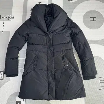 messy 블랙 롱 다운 코트