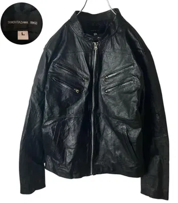 레어 구제 의류 블랙 리얼 가죽 싱글 라이더 자켓 가죽 자켓