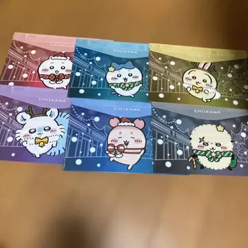 세븐일레븐 한정판 치이카와 (먼작귀) 플랫 파우치 6종 컴프 세트.